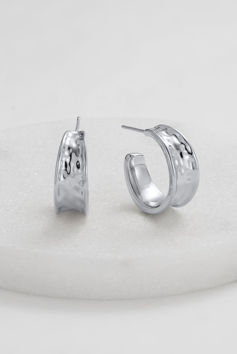 Bianca Hoop Earrings - Silver