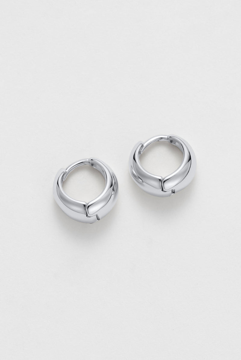 Steph Hoop Earrings Small - Silver