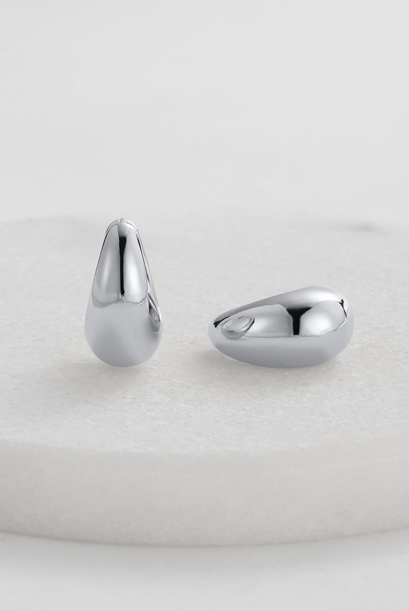 Steph Hoop Earrings Large - Silver