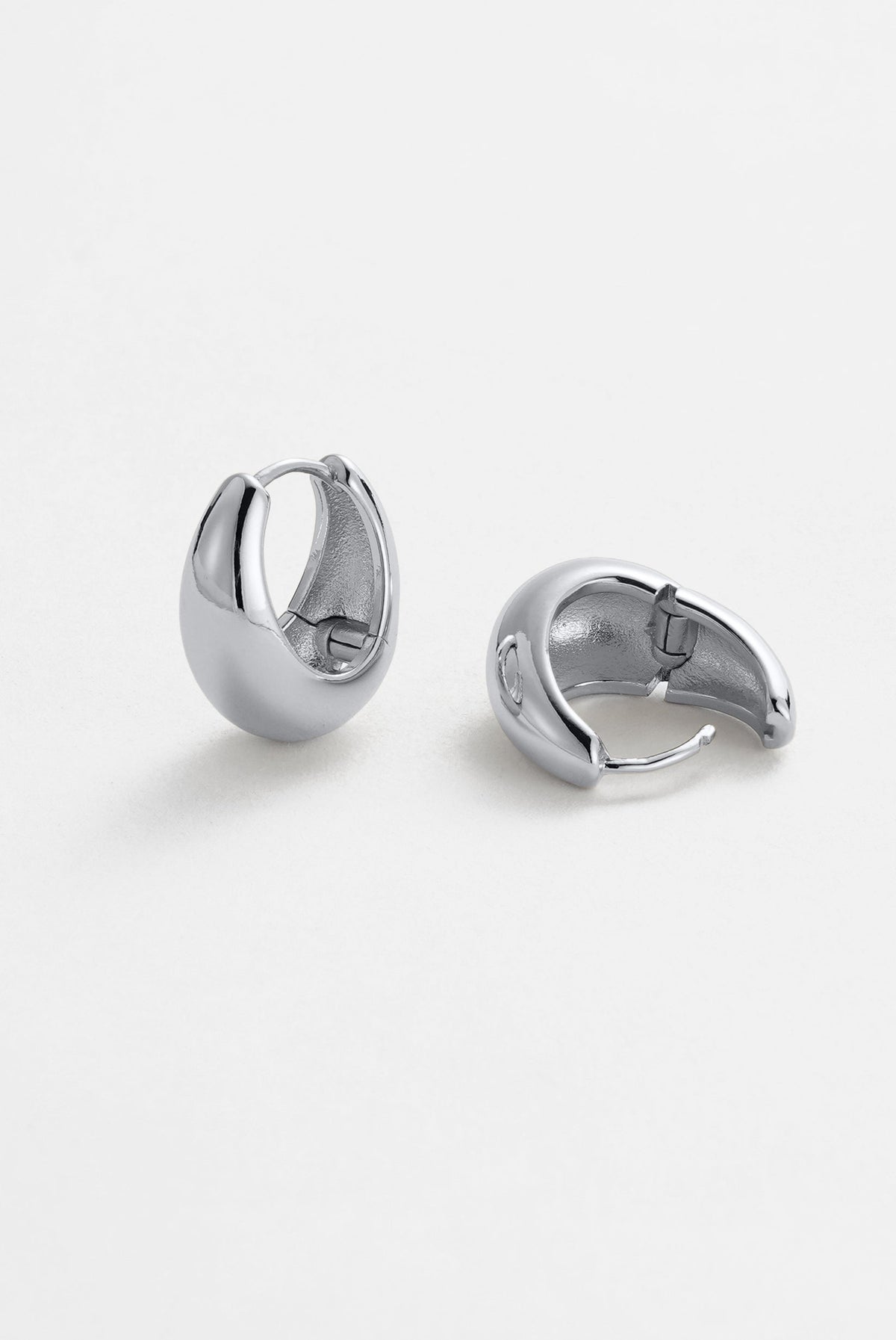Steph Hoop Earrings Large - Silver