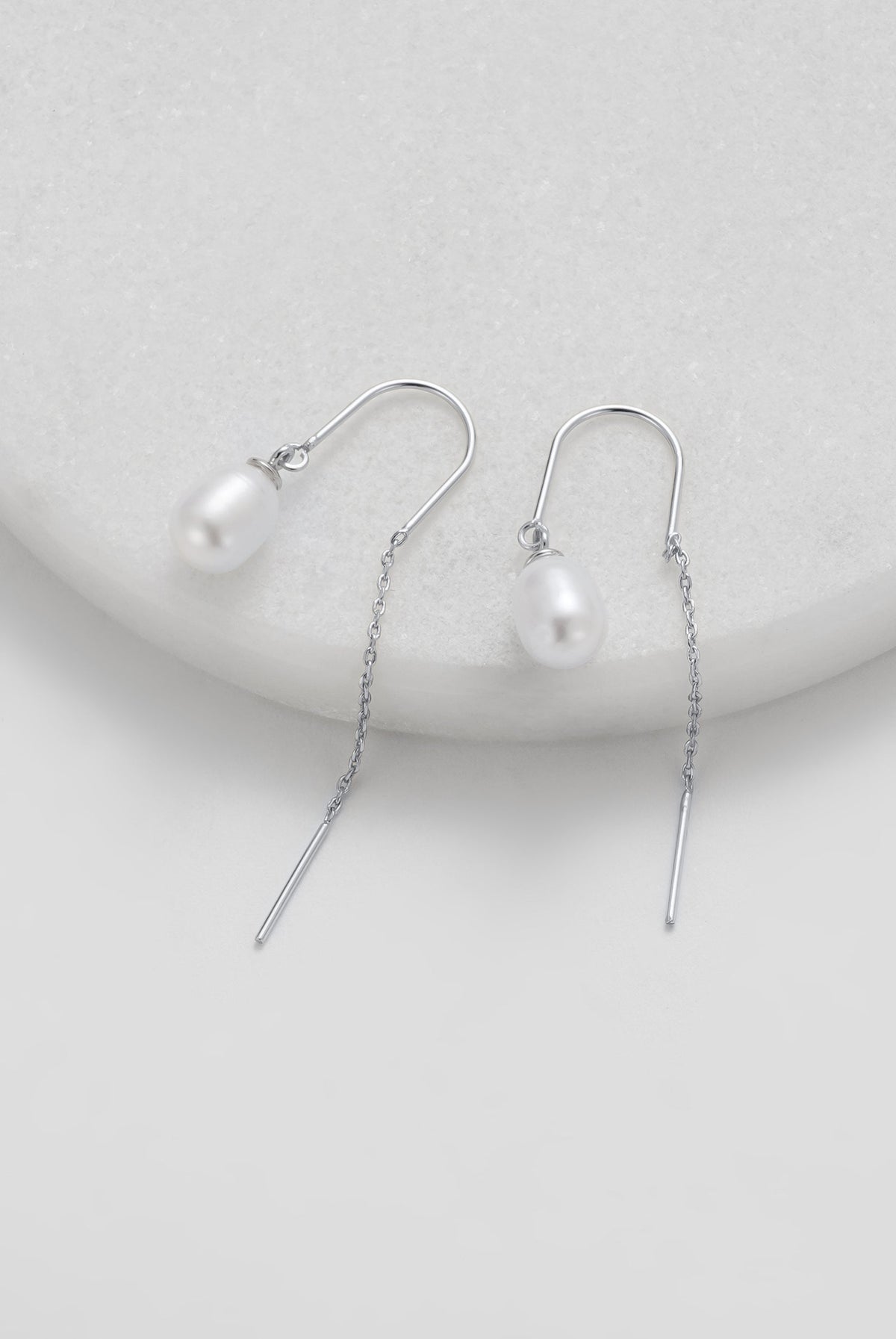 Talia Thread Earrings - Silver