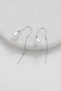 Talia Thread Earrings - Silver