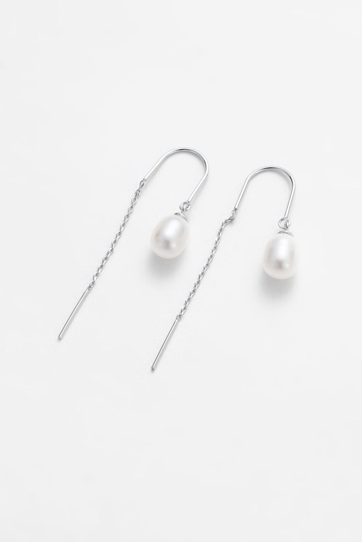 Talia Thread Earrings - Silver
