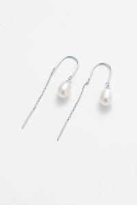 Talia Thread Earrings - Silver