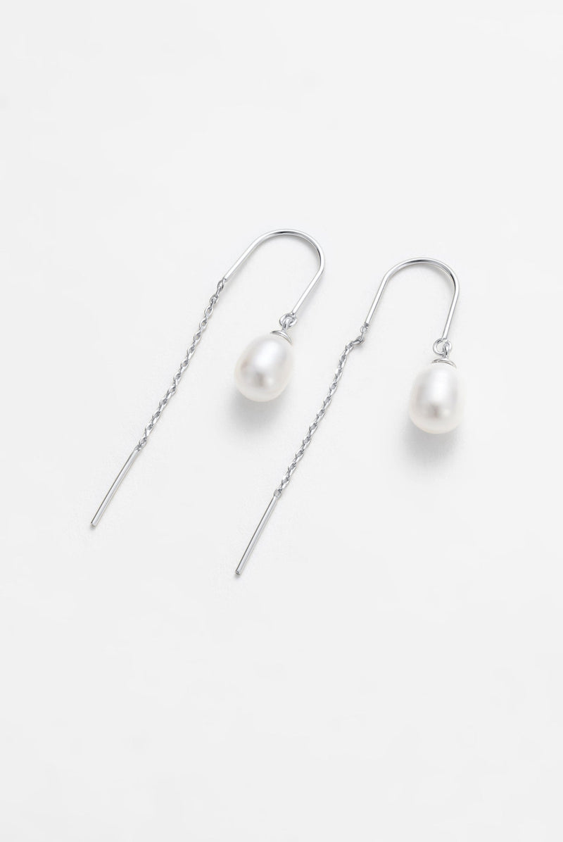 Talia Thread Earrings - Silver