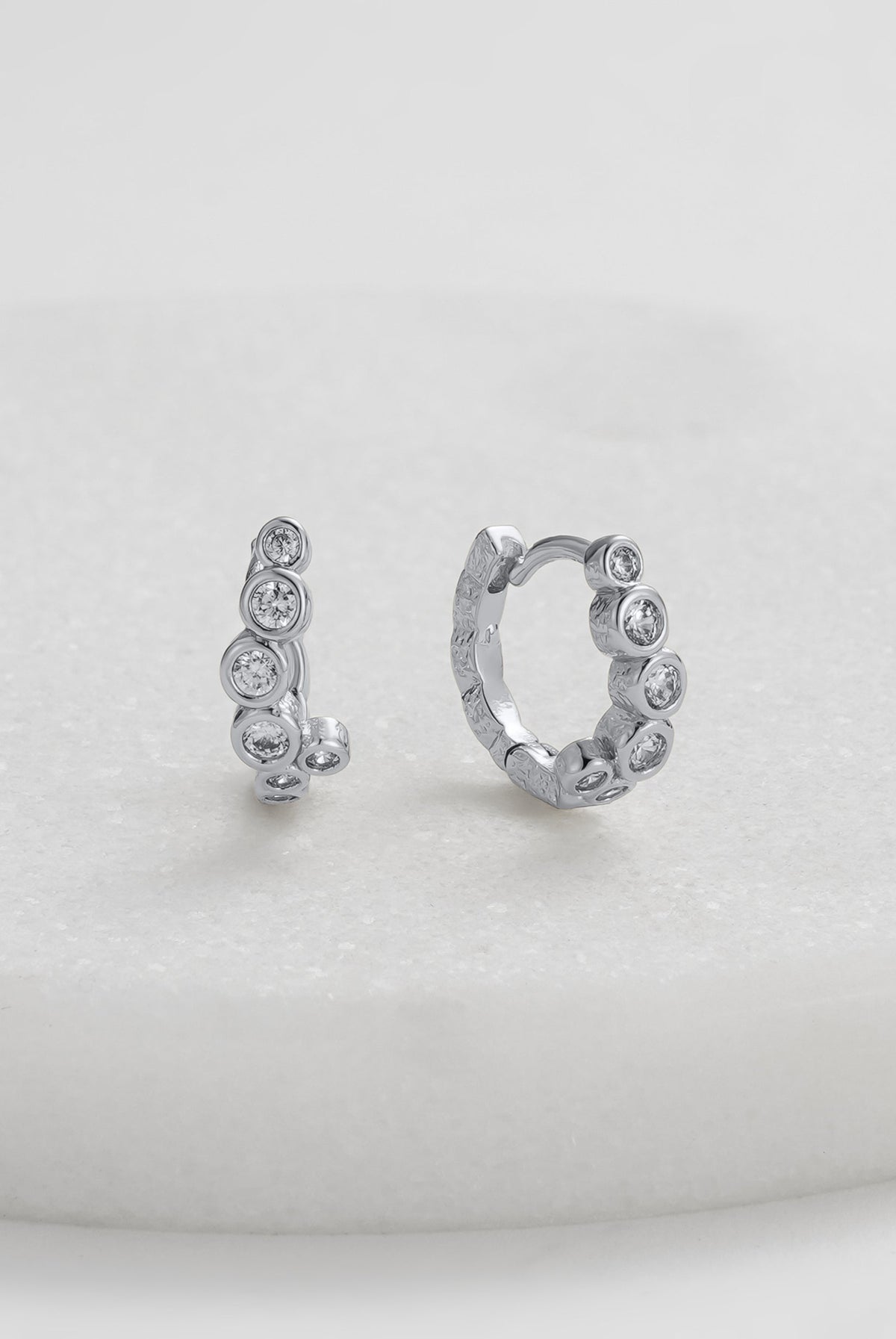 Florence Huggie Earrings - Silver