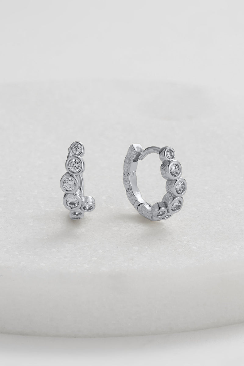 Florence Huggie Earrings - Silver