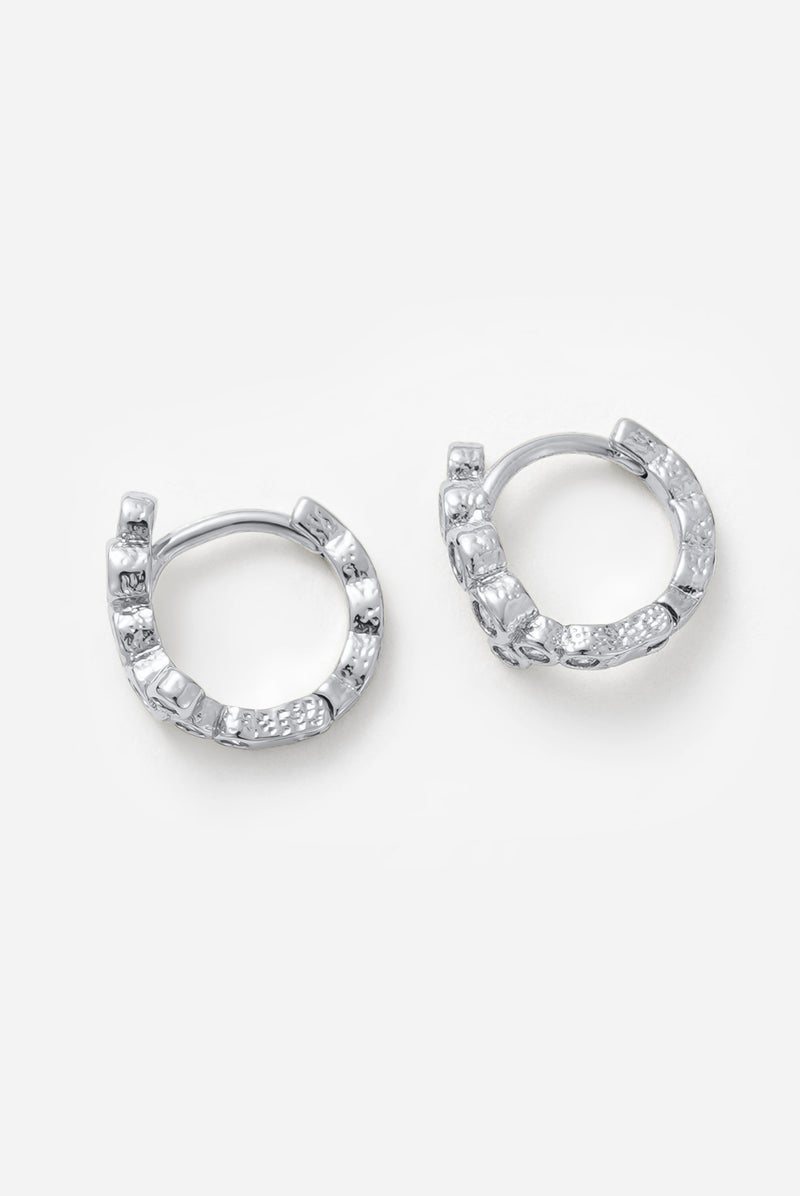 Florence Huggie Earrings - Silver