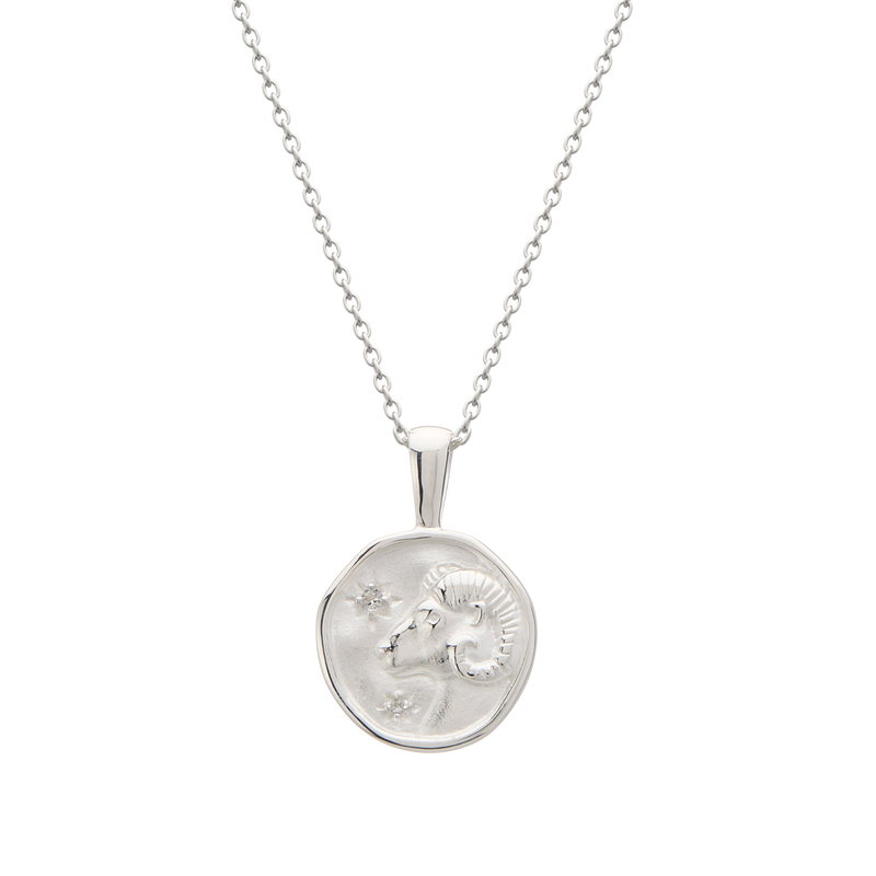 Murkani Aries Necklace - Zodiac series - Silver front view