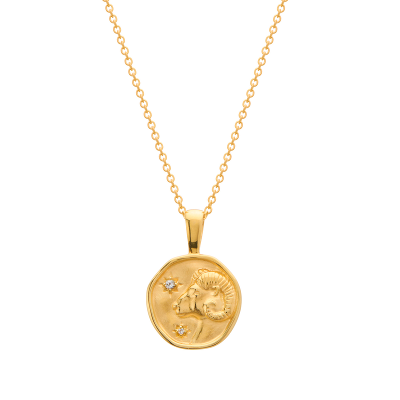Murkani Aries Necklace - Zodiac series - Gold front view