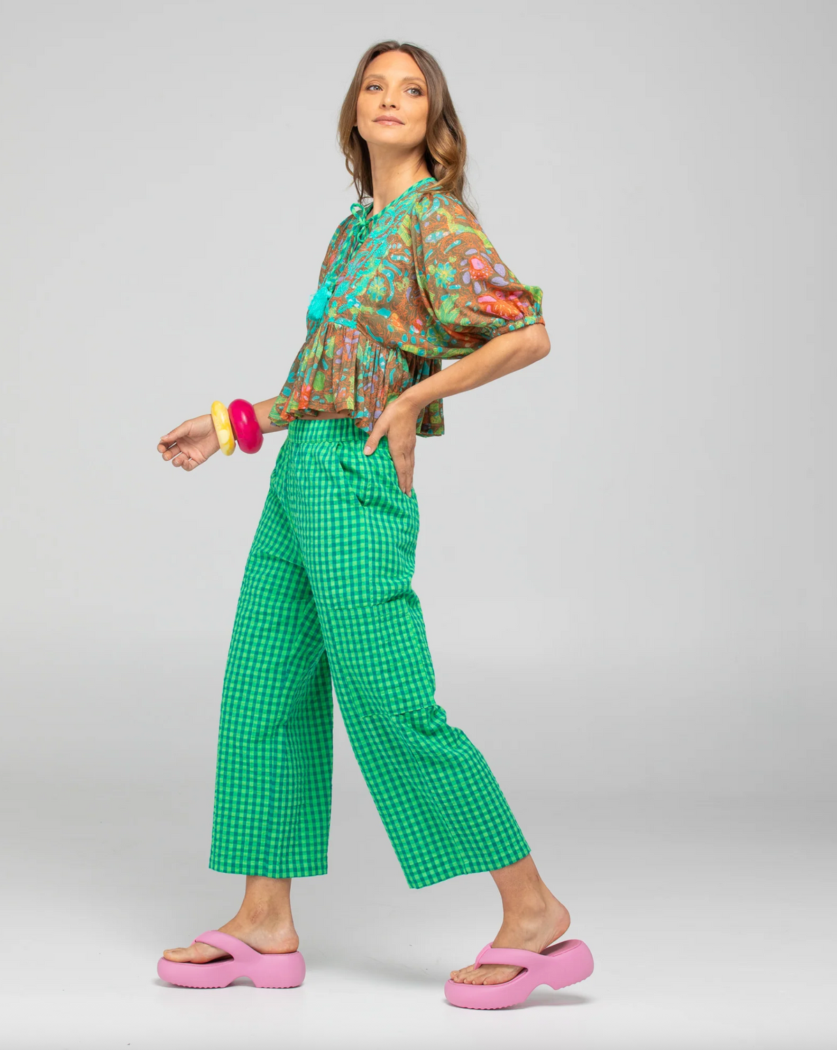 Ahana tunic top by boom shankar is a floral boho top with embroidered bodice