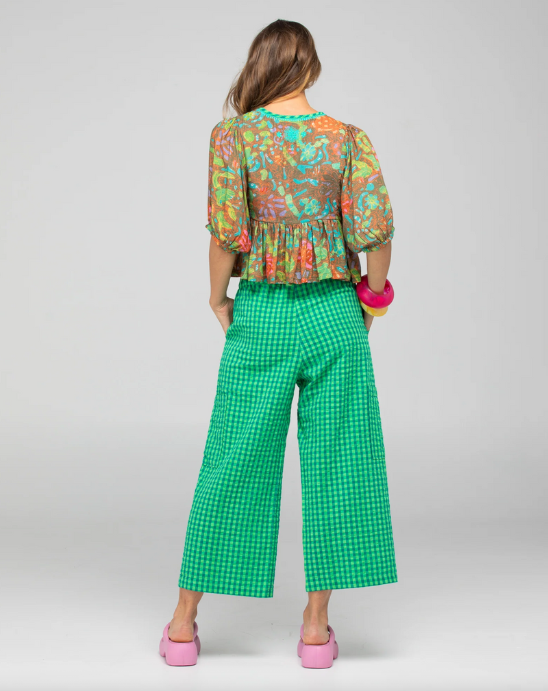 Ahana tunic top by boom shankar is a floral boho top with embroidered bodice