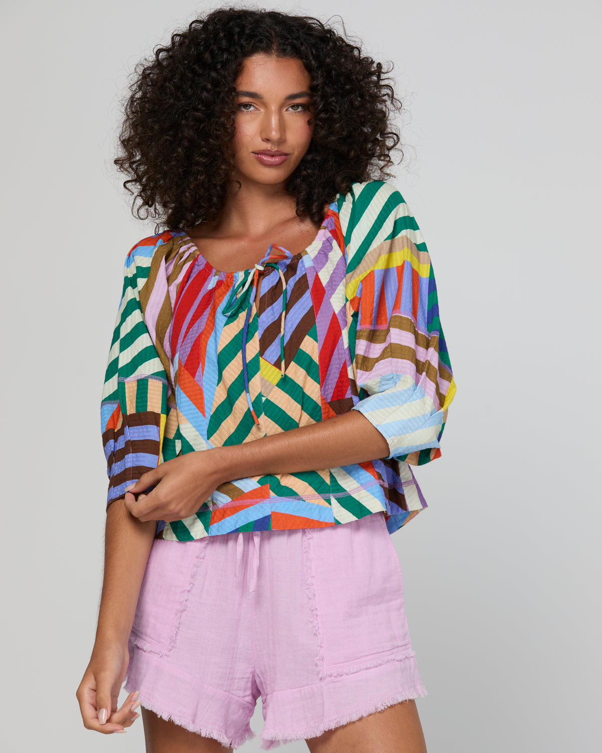 Lucia Top - Liquorice Stripe - Boom Shankar