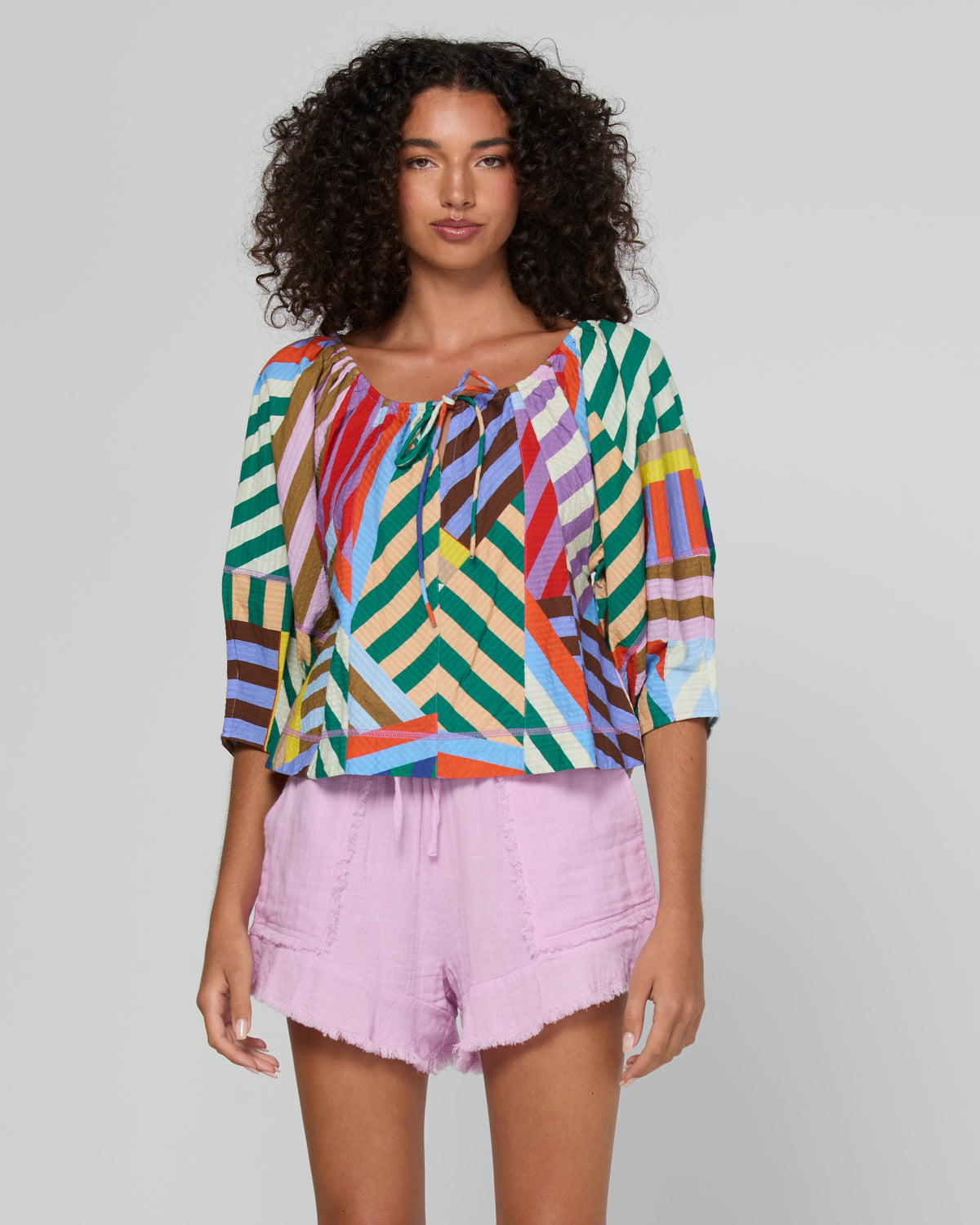 Lucia Top - Liquorice Stripe - Boom Shankar