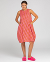 bell dress is a pink and tan check sleeveless dress by boom shankar