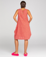 bell dress by boom shankar is a pink check knee length dress