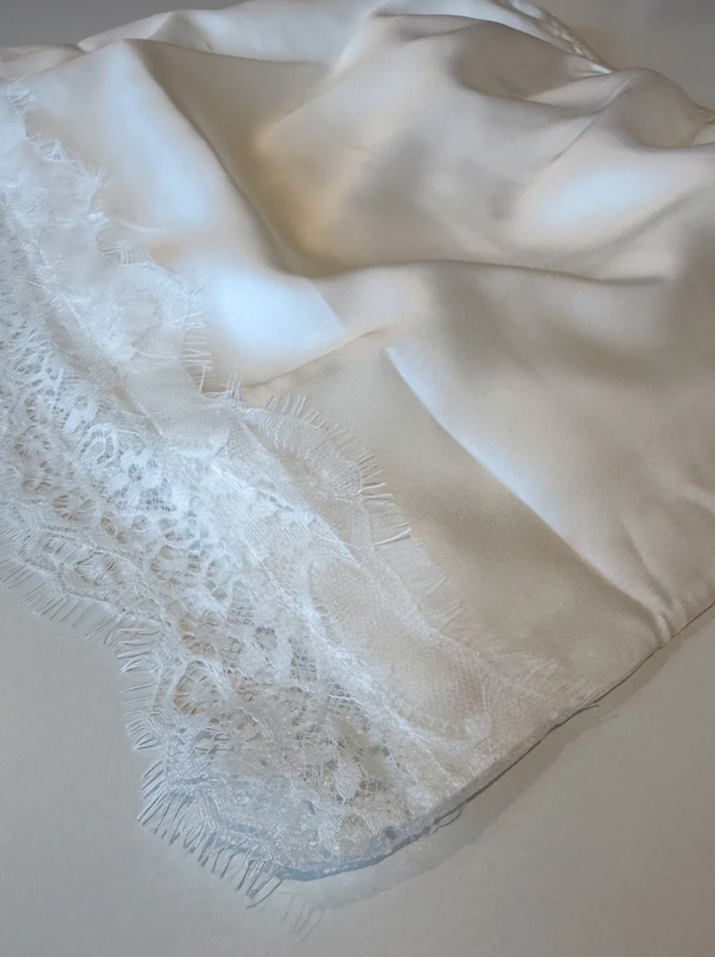 Billie Lace Slip Skirt - White