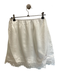 white satin and lace mini slip skirt by frankie