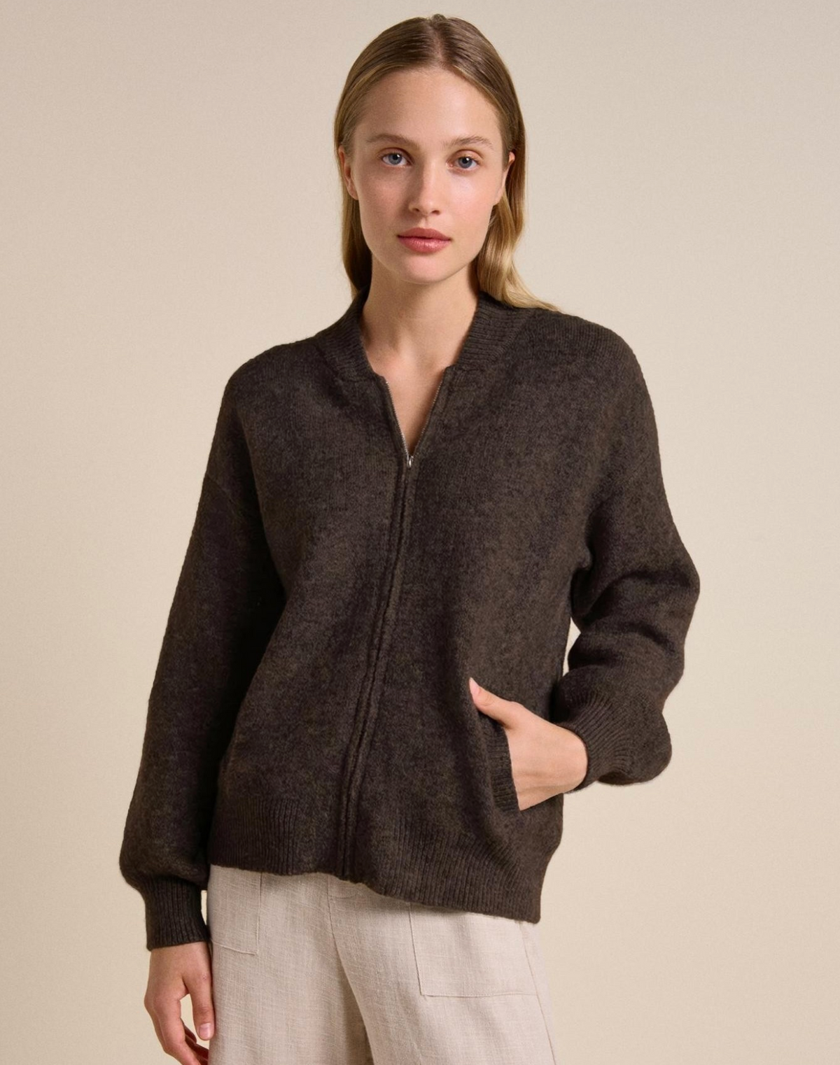 Knitted Bomber Jacket - Little Lies