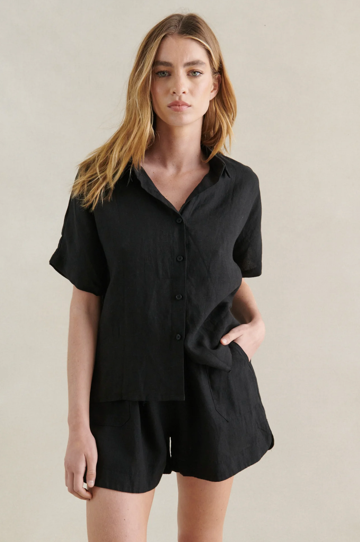 Bronte Linen Shirt - Black