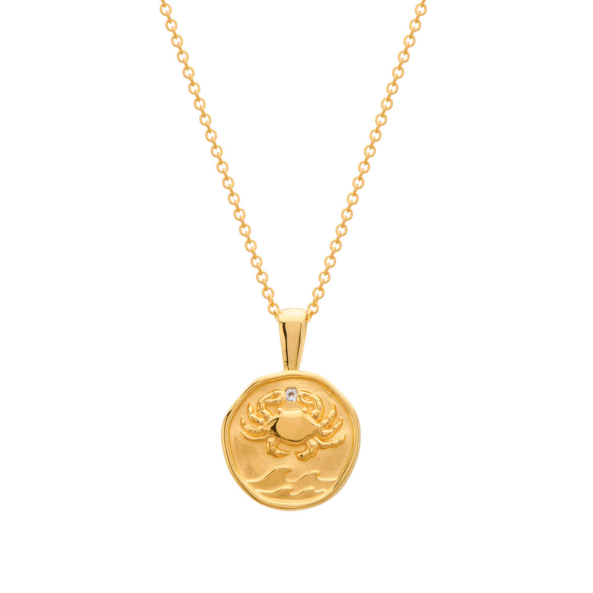 Murkani Cancer Necklace - Zodiac series - Gold front view
