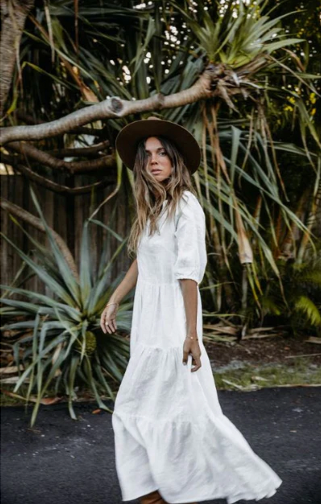 dahlia dress in white linen by little lies