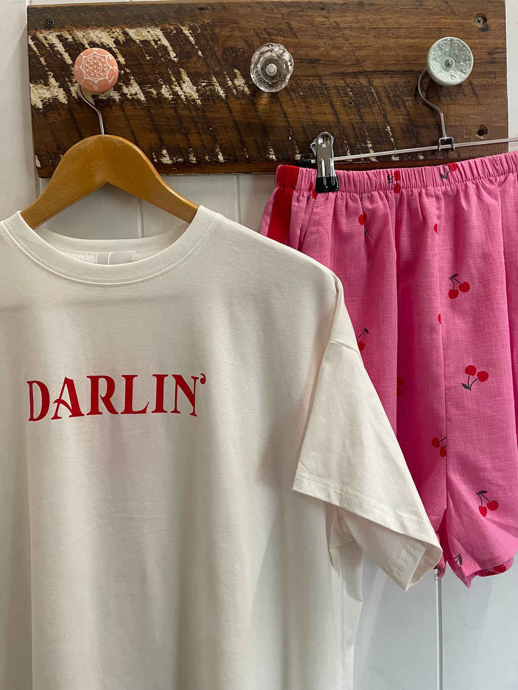 Darlin Cherry tee and short set by frankie