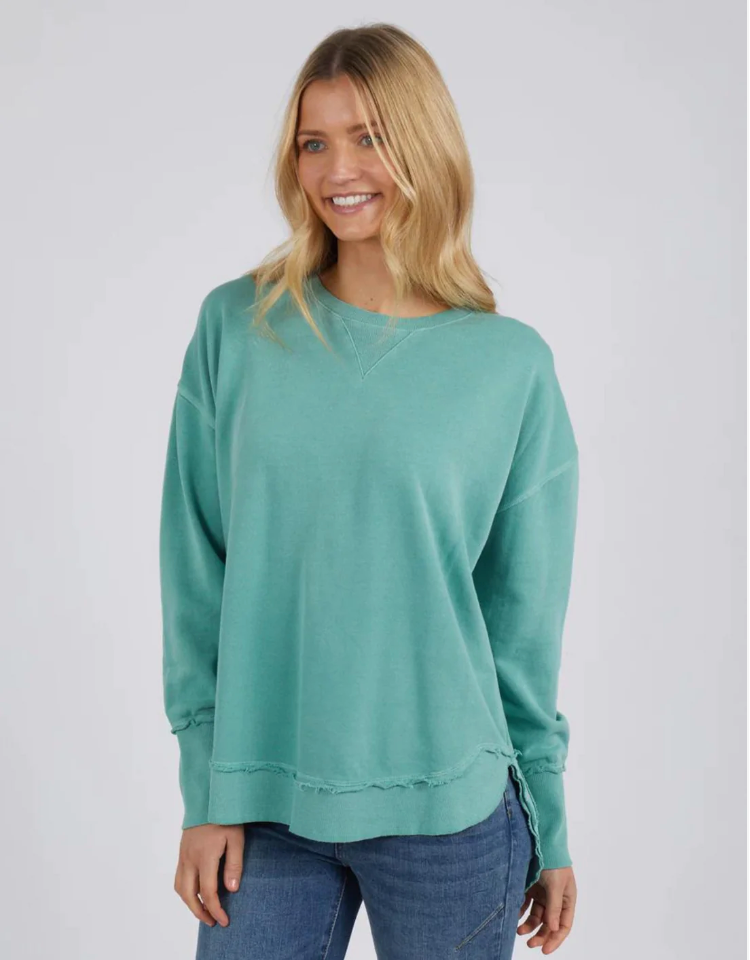 delilah cotton crew sweater by foxwood in green