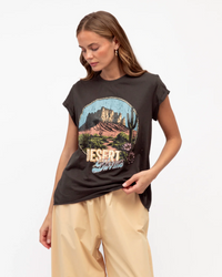 desert bloom tee in vintage black by paper heart