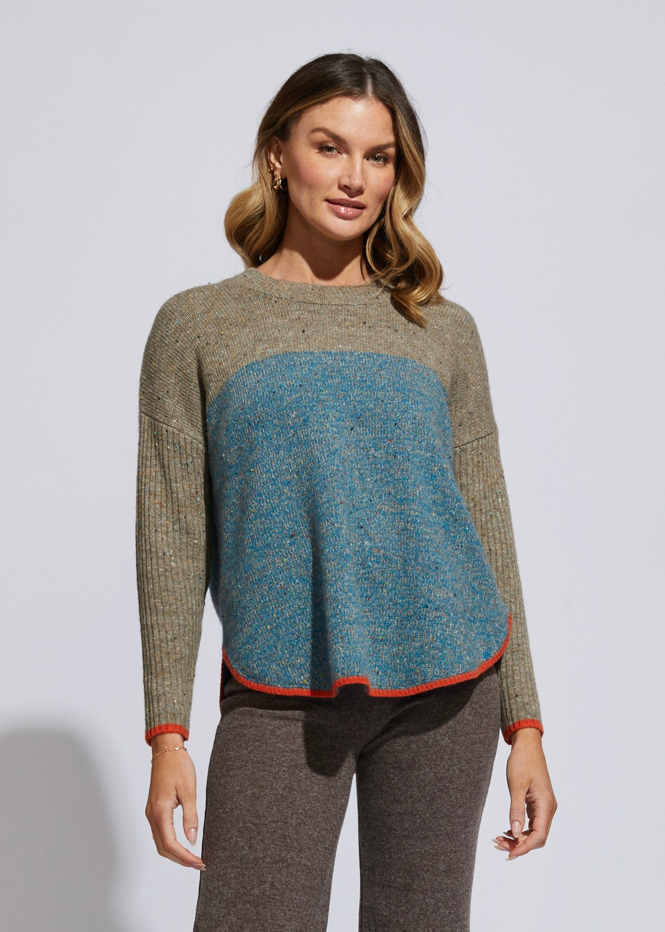 Donegal Feature Jumper by ldandco is a pull on knitted wool blend sweater