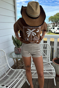 easy tiger tee by frankie is a oversized graphic cotton t-shirt with stripe shorties