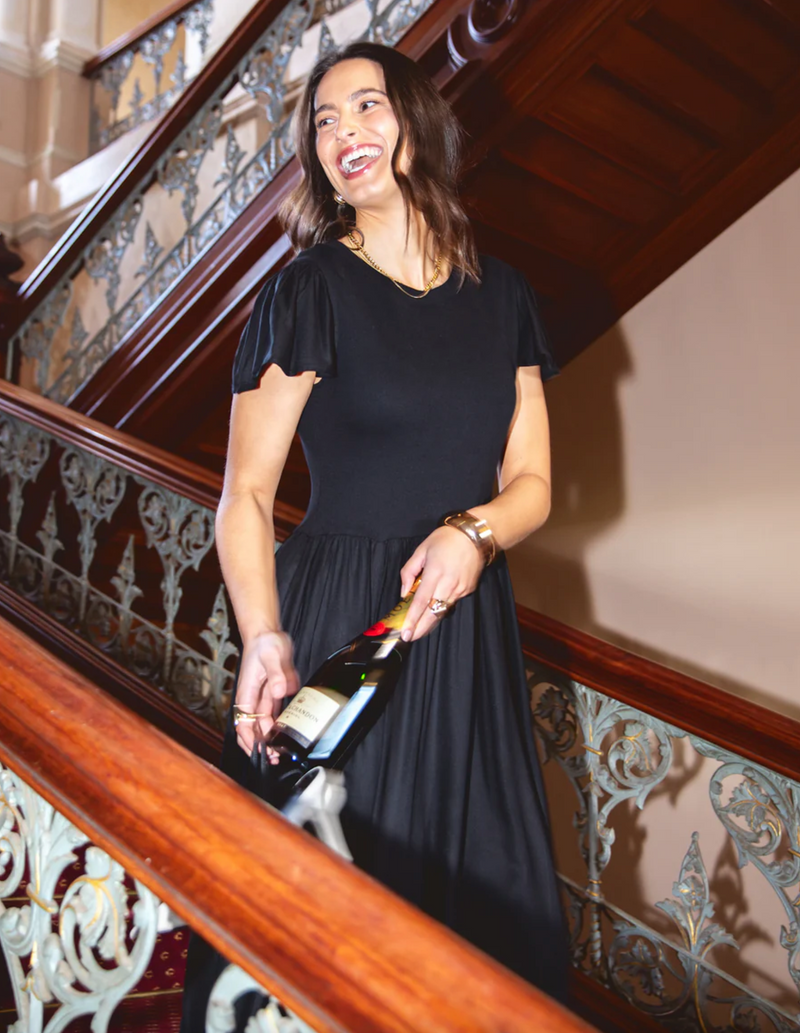 The Elle Dress by Foxwood is the perfect little casual black dress for spring and summer