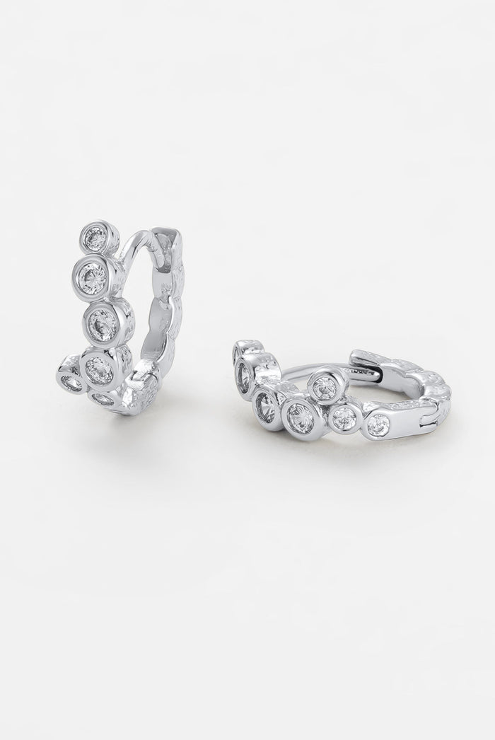 Florence Huggie Earrings - Silver