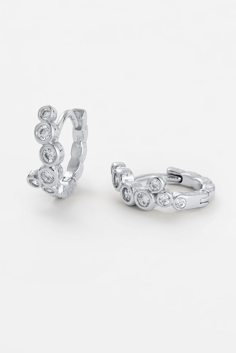 Florence Huggie Earrings - Silver