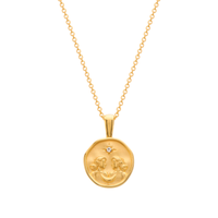 Murkani Gemini Necklace - Zodiac series - Gold front view