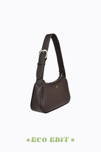 gabi shoulder bag by peta and jain is a vegan leather zip up small fashion accessory bag