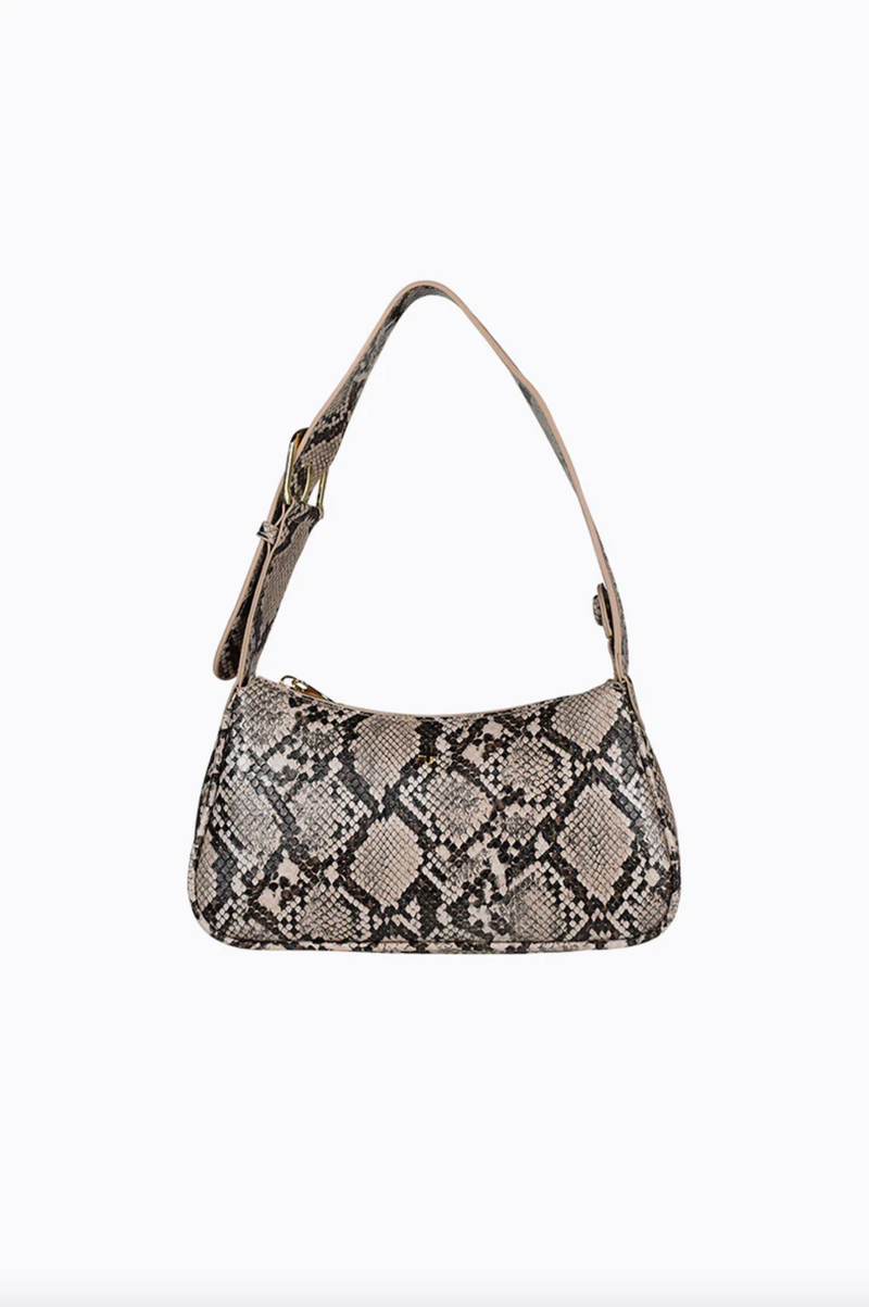 gabi shoulder bag by peta and jain is a vegan leather zip up small bag