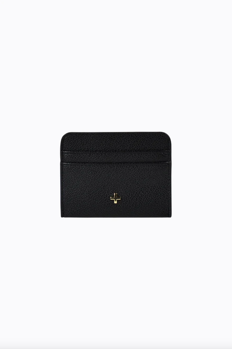 gia card wallet by peta and jain is a faux leather holder for cards in black