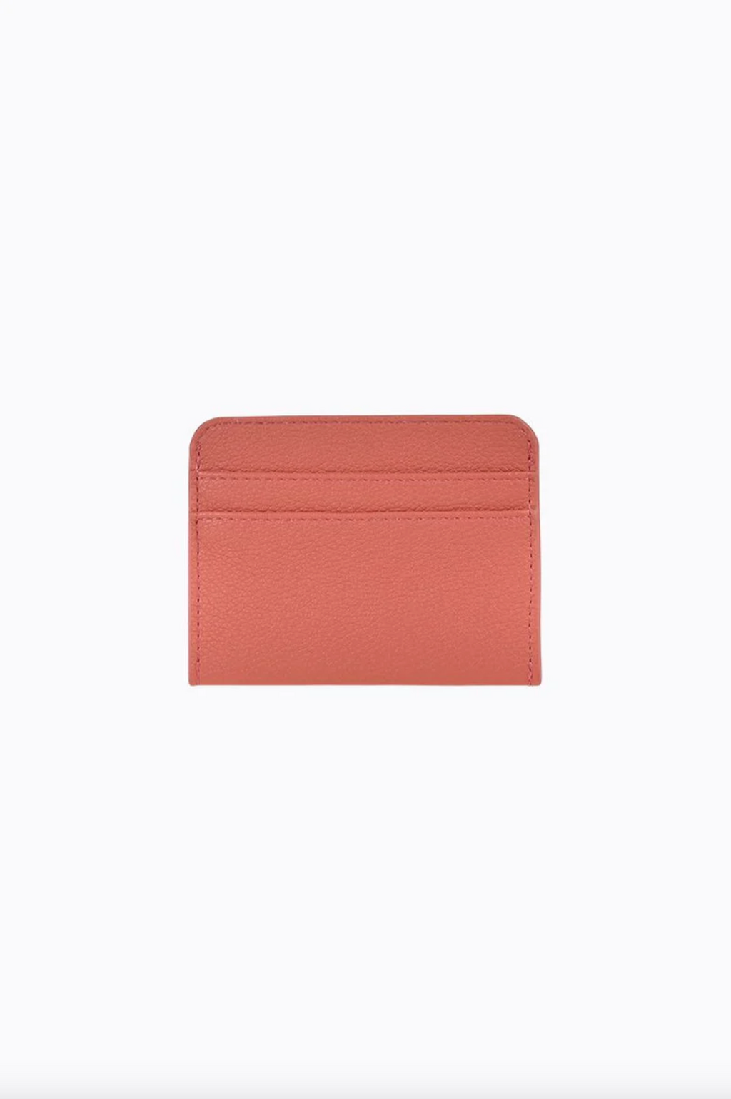 gia card wallet by peta and jain is a faux leather holder for cards in coral