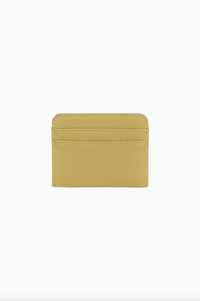 gia card wallet by peta and jain is a faux leather holder for cards in lemon yellow