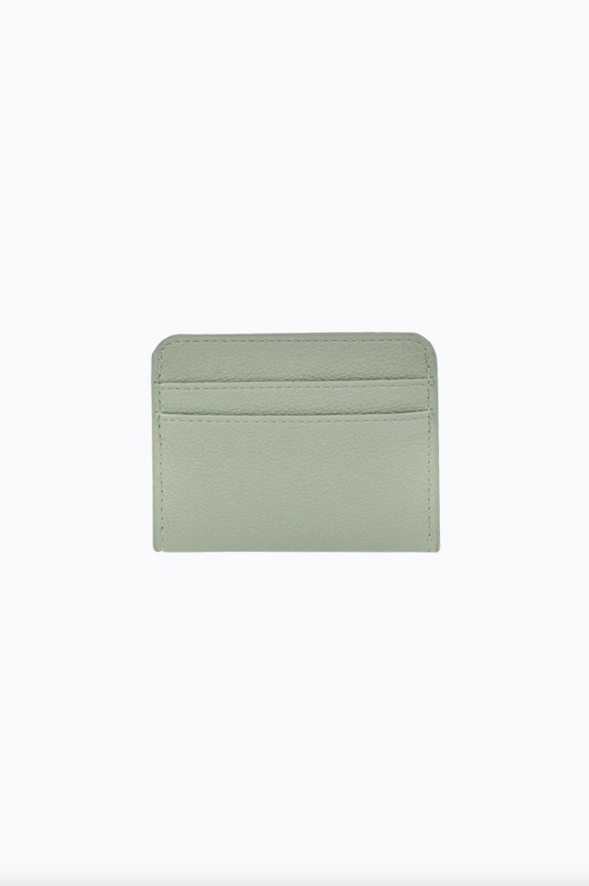 gia card wallet by peta and jain is a faux leather holder for cards in sage