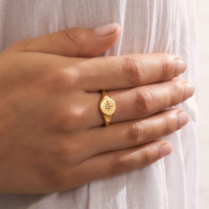 Gold Enchanted Light Signet Ring