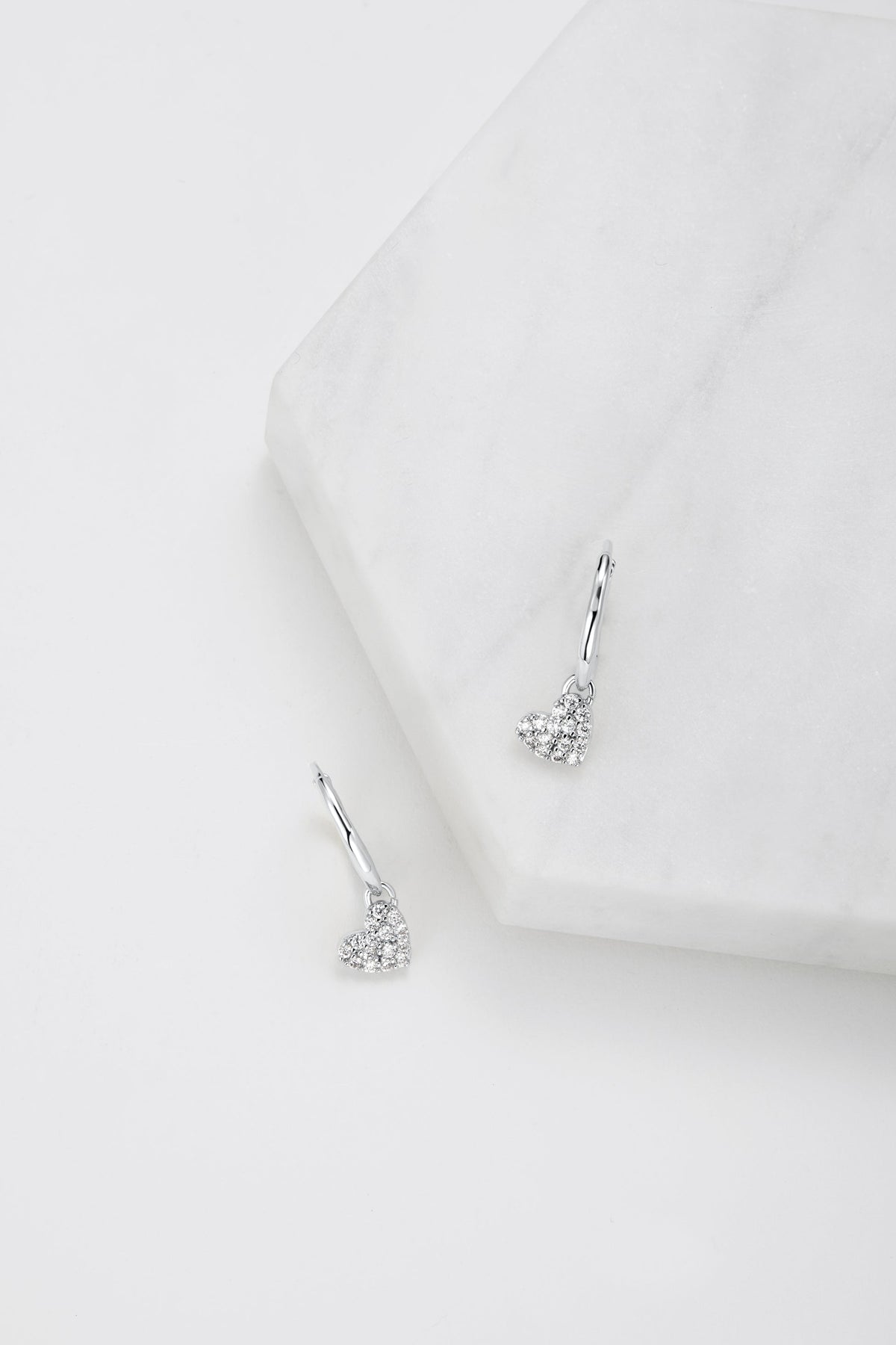 Gracie Heart Earrings - Silver