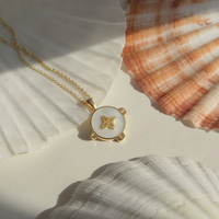 gold harmony pendant necklace with mother of pearl by murkani