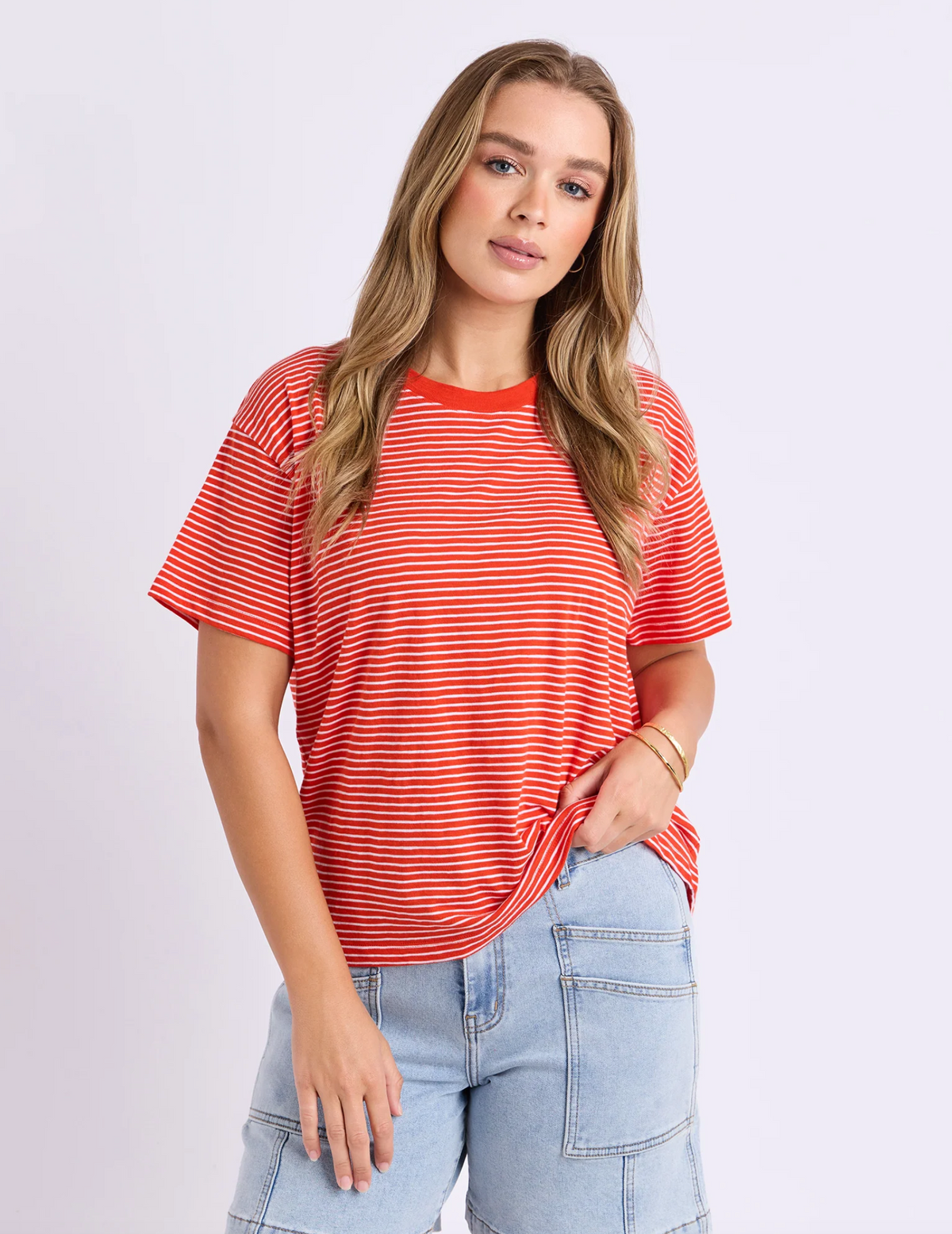 Hutch Stripe Tee - Grenadine