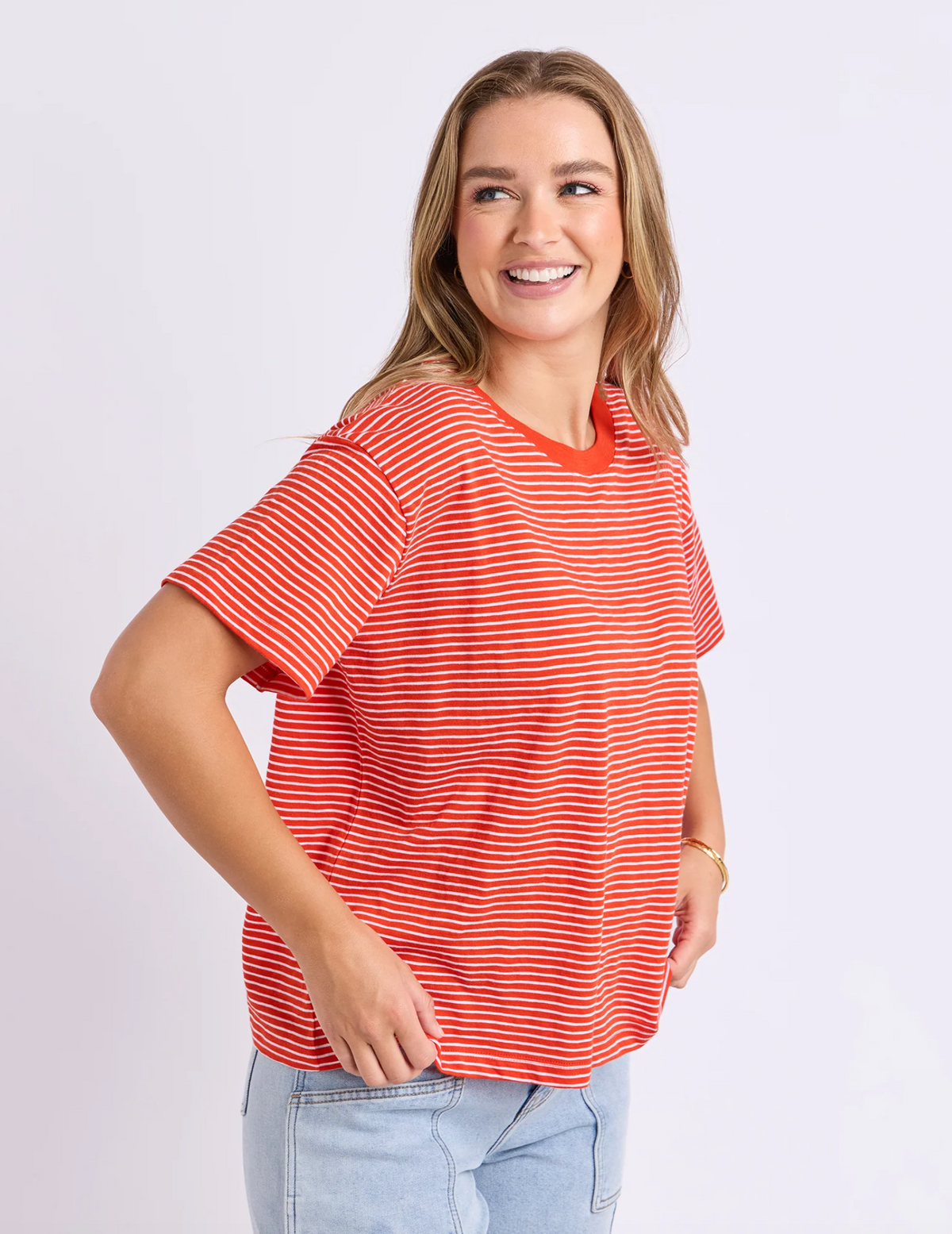 Hutch Stripe Tee - Grenadine