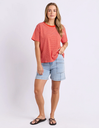 Hutch Stripe Tee - Grenadine
