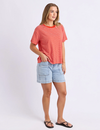 Hutch Stripe Tee - Grenadine