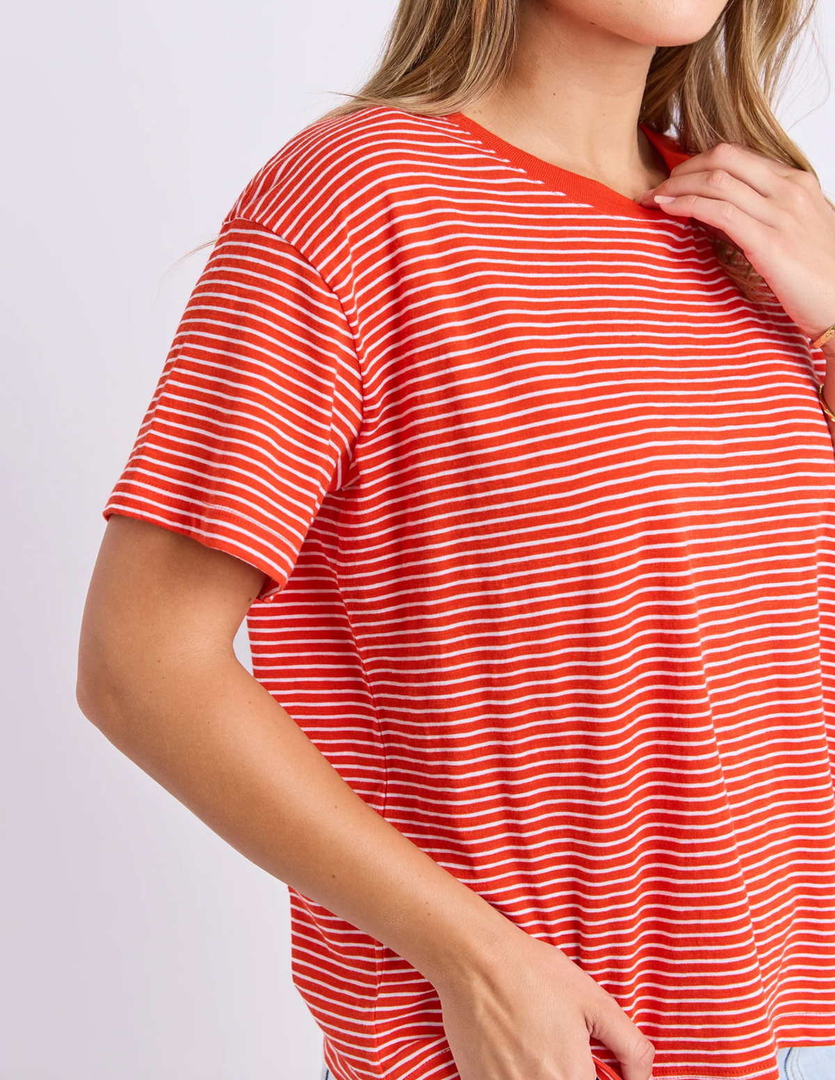Hutch Stripe Tee - Grenadine