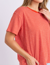 Hutch Stripe Tee - Grenadine